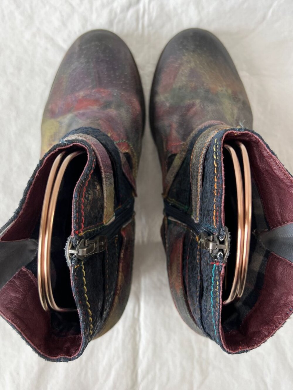 L'artiste Spring Step Shazzam boots 38 7.5 8 colorful rainbow block heel zip up - Picture 5 of 15